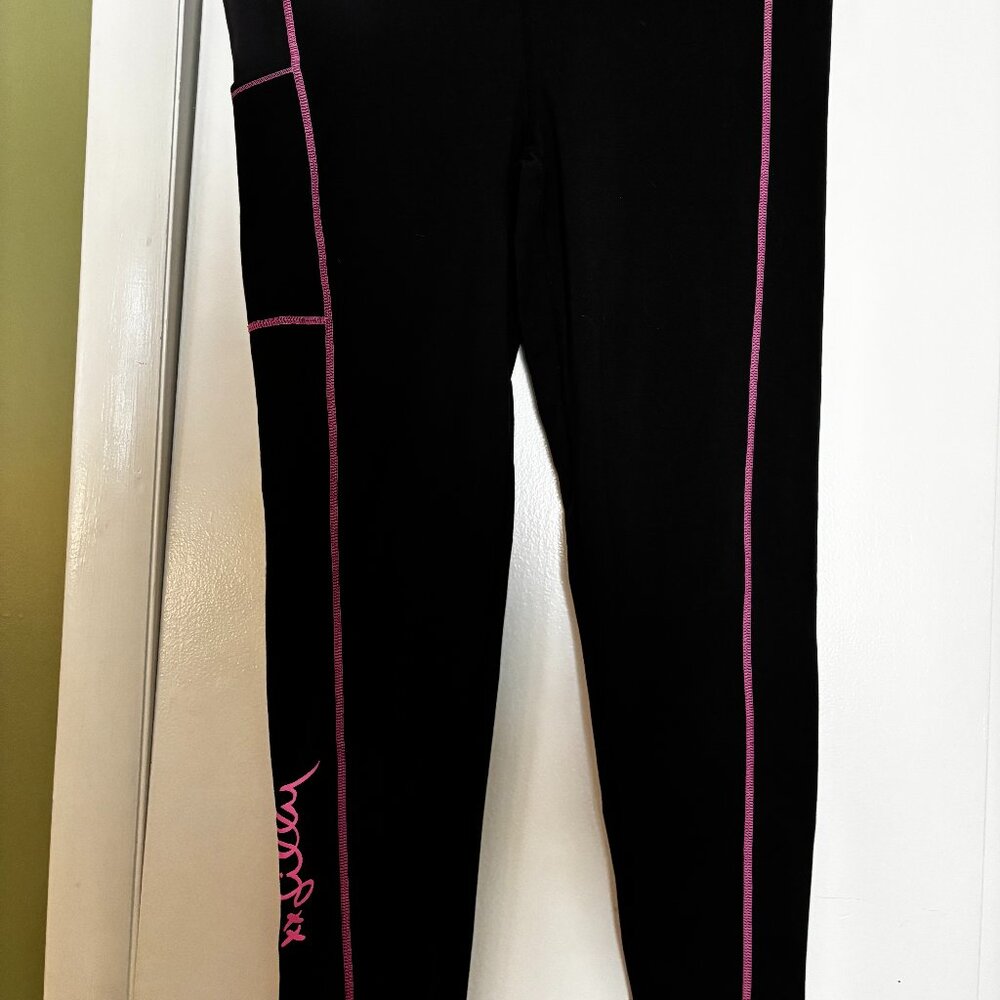 Lilly Pulitzer Luxletic Black / Pink Leggings XL EUC